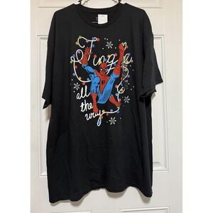 Marvel Christmas Spider-Man "Jingle All the way Size XXL Black Tee NWT